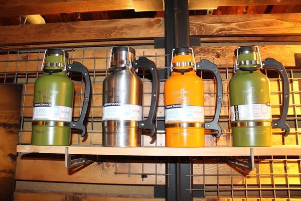 Fancy Growlers for sale in our shop at Steamworks Brewing Company in Durango